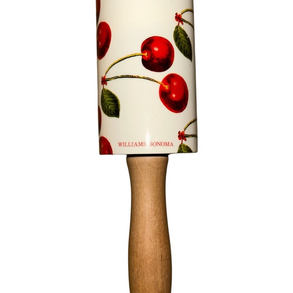 CUTE WILLIAMS-SONOMA ROLLING PIN WITH BING CHERRIES 18” HTF - Picture 2 of 6